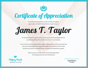 Free  Template: Certificate of Appreciation Template