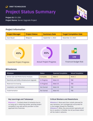 business  Template: نموذج تقرير المشروع