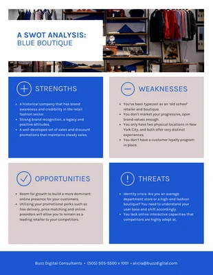 business  Template: تحليل SWOT للاستشارات B2C