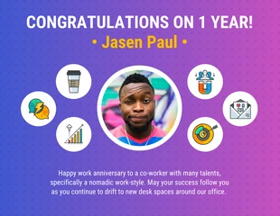 Free  Template: Work Anniversary Certificate Template