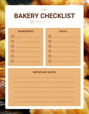 Free  Template: Crème et marron Liste de contrôle de la boulangerie pour le shopping minimaliste