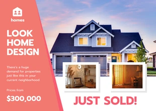 premium  Template: Bold Real Estate Just Sold Postcard