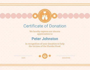 premium  Template: Cream Certificate of Donation Appreciation Template