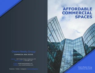 business  Template: Commercial Real Estate Flyer Bi Fold Brochure Template