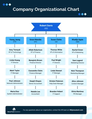 Free  Template: Company Organizational Chart Diagram Template