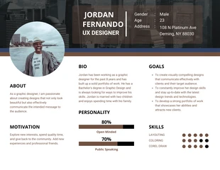 premium  Template: Brown White Diagram User Persona Template