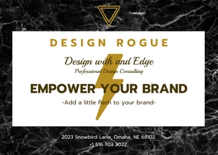 premium  Template: Dark Edgy Brand Postcard