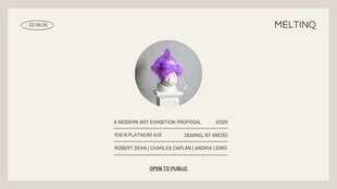 Free  Template: Minimalist Art Exhibition Proposal Presentation Template