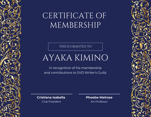 Membership Certificates