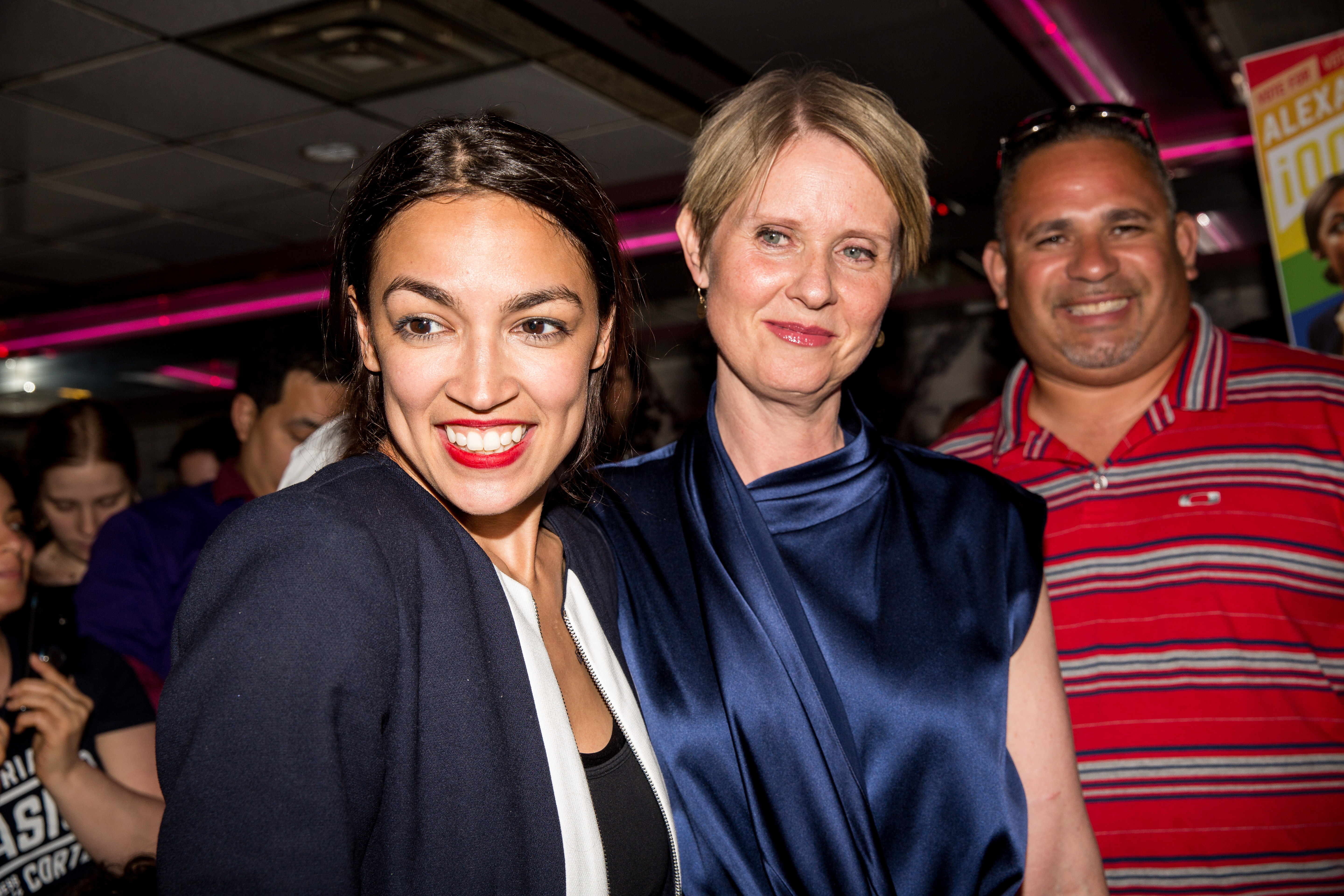 Alexandria Ocasio-Cortez with Cynthia Nixon