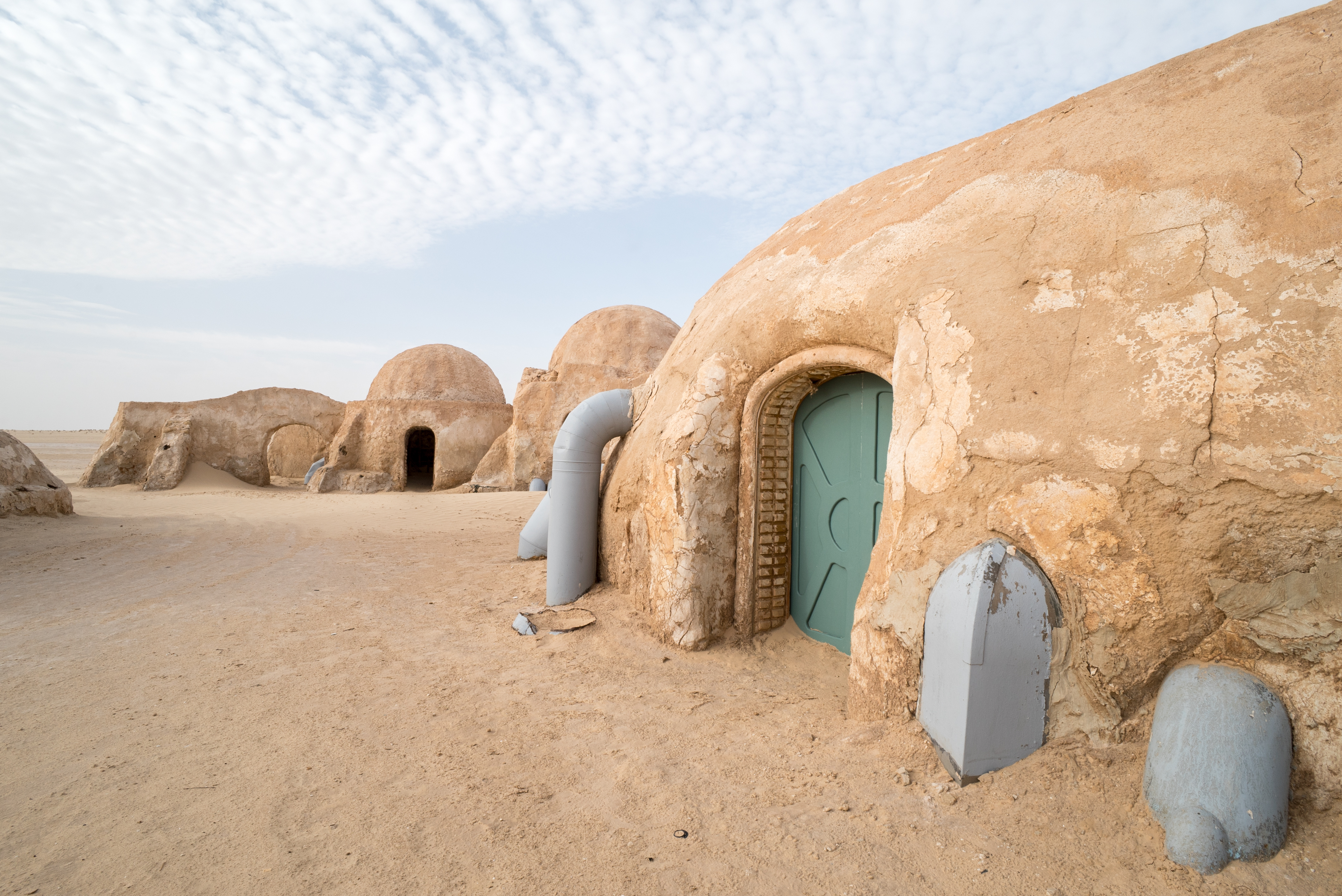 A series of desert dome homes in Tunisia.