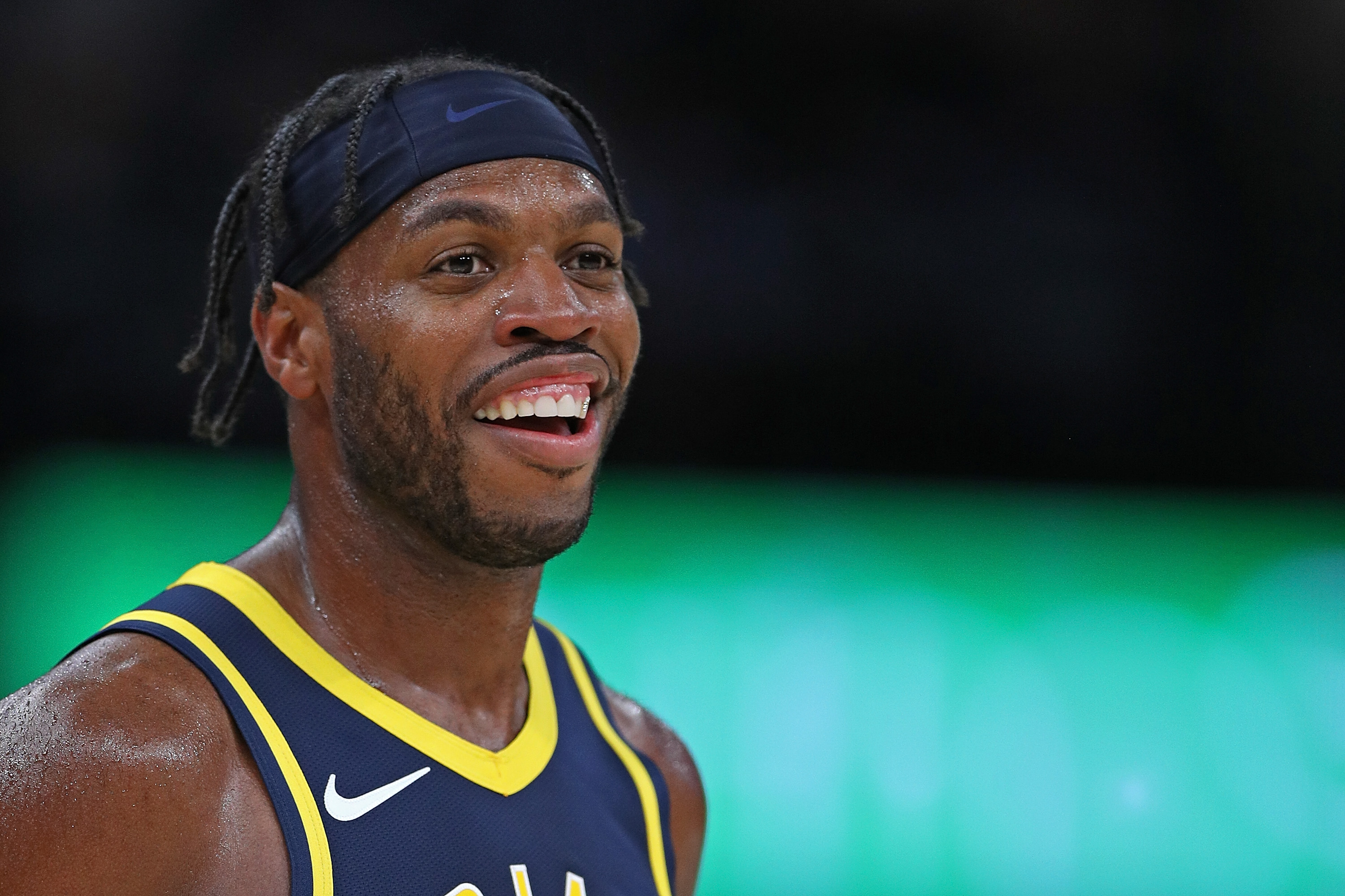 Close up of Buddy Hield smiling. 