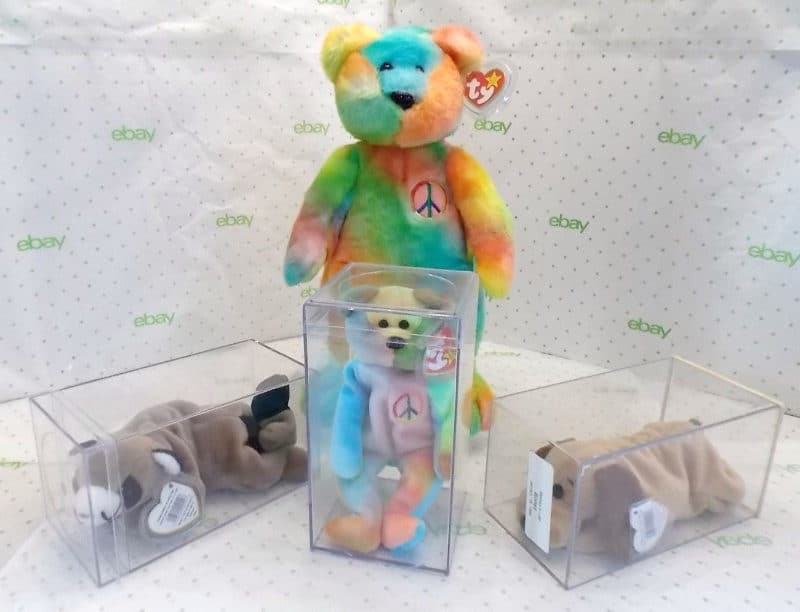 Most Expensive Beanie Babies - 15-inch Peace bear and 9-inch Peace, Ringo and Bones