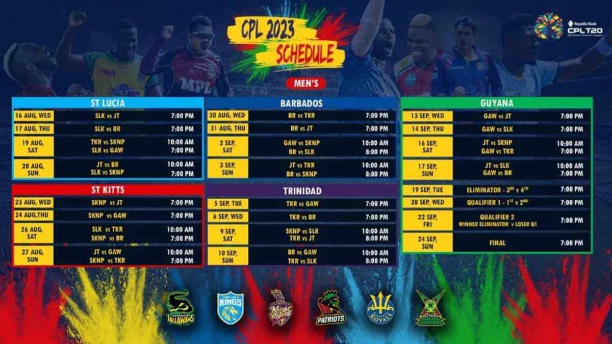 CPL 2023 Full Schedule Check date, time, venues, teams, live streaming