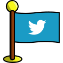 bird, flag, media, networking, social, twitter