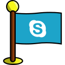 flag, media, networking, skype, social