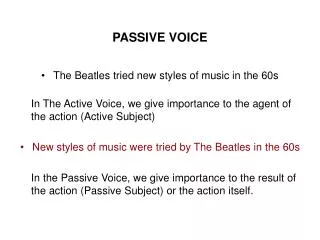 PASSIVE VOICE