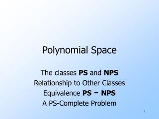 Polynomial Space