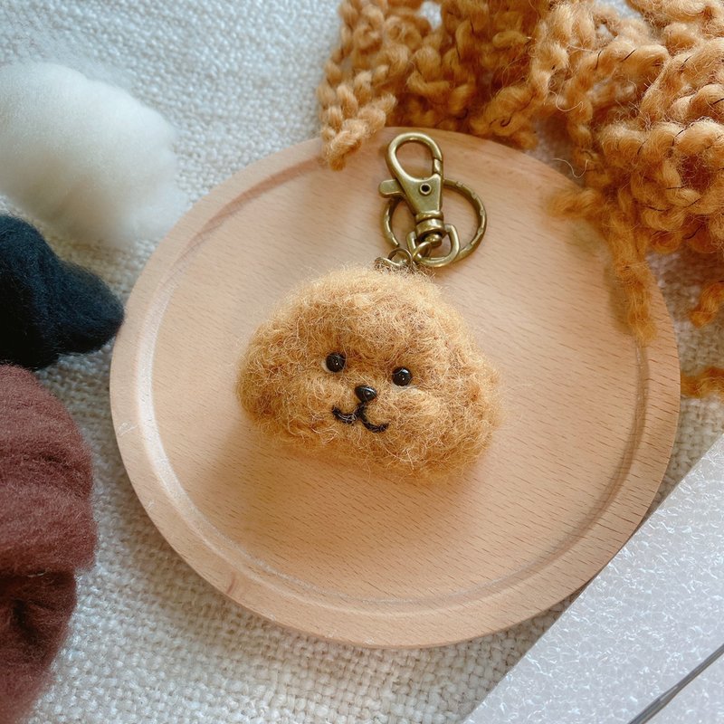 Spot with video teaching poodle wool felt kit DIY with poke tool - เย็บปัก/ถักทอ/ใยขนแกะ - ขนแกะ สีนำ้ตาล