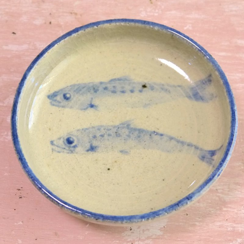 お魚のお皿　2匹の鰯 - 豉油碟/小碟/醬油碟 - 陶 藍色