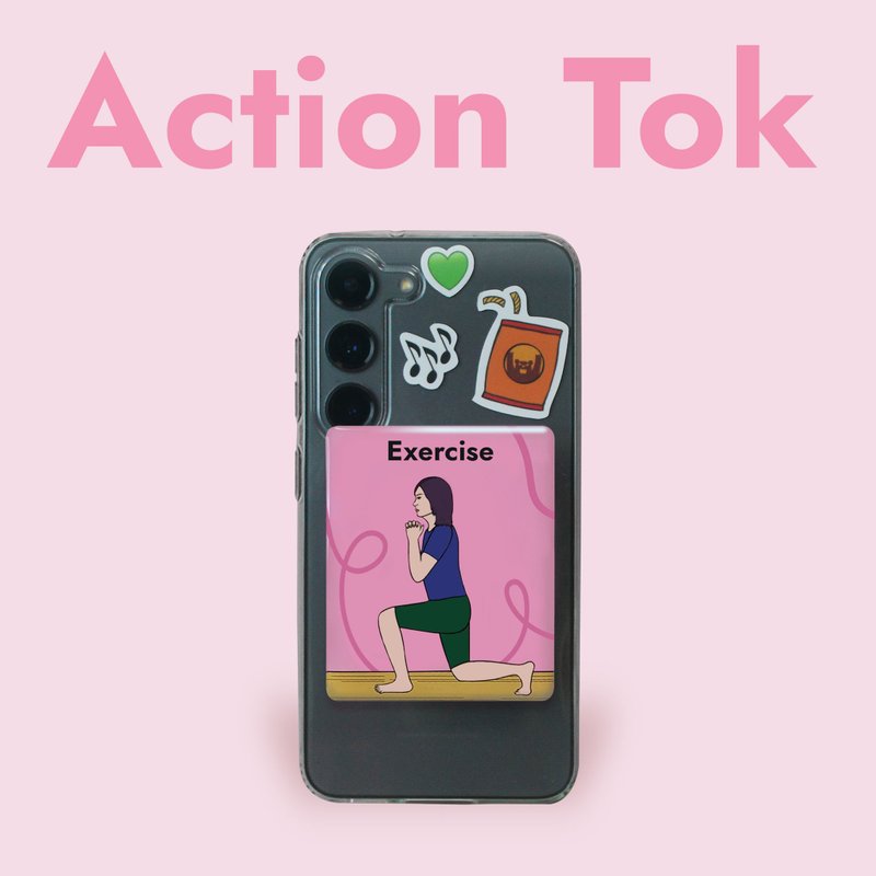 エポキシスマホグリップ - Action Tok - Exercise - 手機/平板支架 - 壓克力 粉紅色