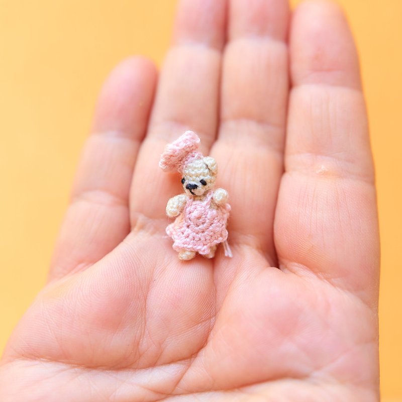 Micro bear. Crochet tiny teddy. Miniature toy. - 嬰幼兒玩具/毛公仔 - 環保材質 多色