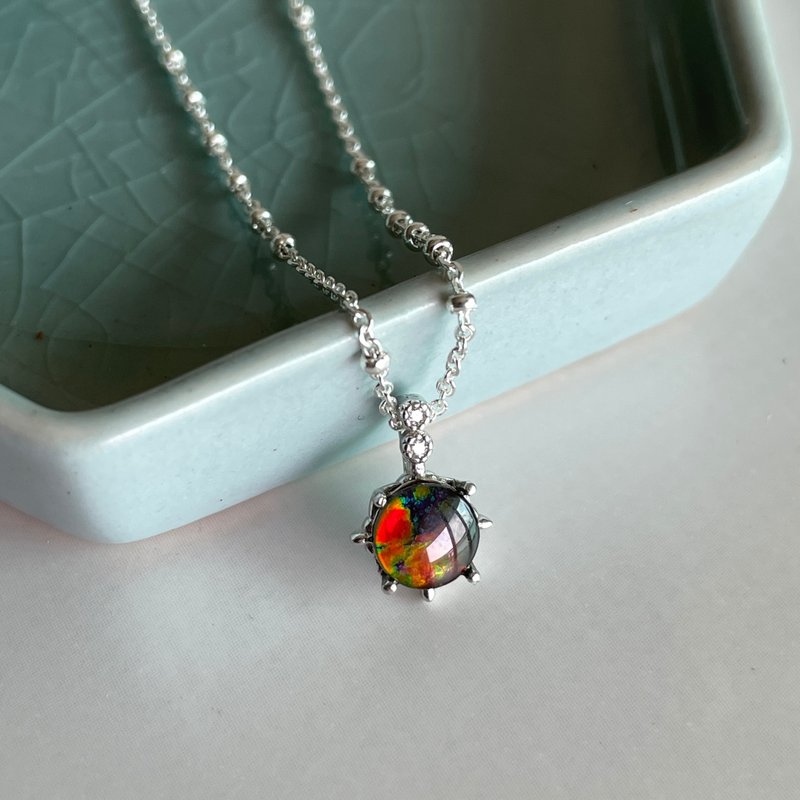 [Feng Shui Gemstone– All-round UP!] Stone Pendant & 16-inch Sterling Silver Necklace #exclusive - สร้อยคอ - เงินแท้ 