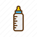 baby, bottle, color, filled line, milk