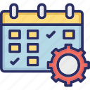 calendar, cog, event processing, management, preferences