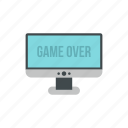 end, game, monitor, over, play, text, word