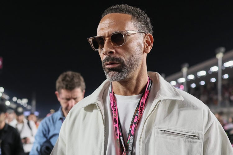 Rio Ferdinand on the grid during the F1 Grand Prix of Qatar at Lusail International Circuit on December 1, 2024 in Lusail City, Qatar.