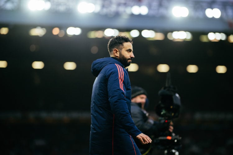 Ruben Amorim, Manager of Manchester United looks on during the Premier League match between Manchester United FC and AFC Bournemouth at Old Traffor...