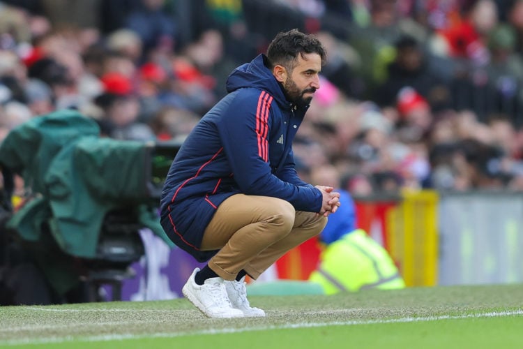 Ruben Amorim, head coach of Manchester United,  during the Premier League match between Manchester United FC and AFC Bournemouth at Old Trafford on...