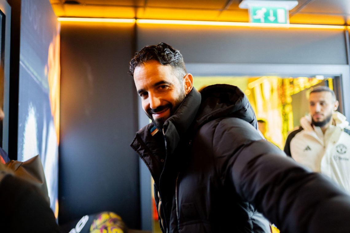 Head Coach Ruben Amorim of Manchester United arrives ahead of the Premier League match between Wolverhampton Wanderers FC and Manchester United FC ...