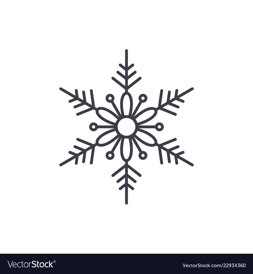 Cute snowflake line icon concept