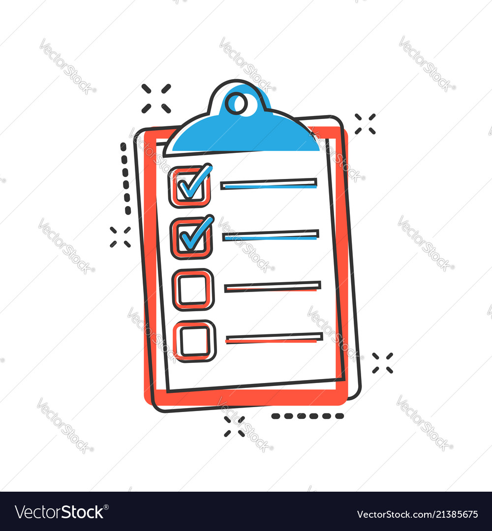 Cartoon Checklist With Red Check Marks And Blank Copy - vrogue.co