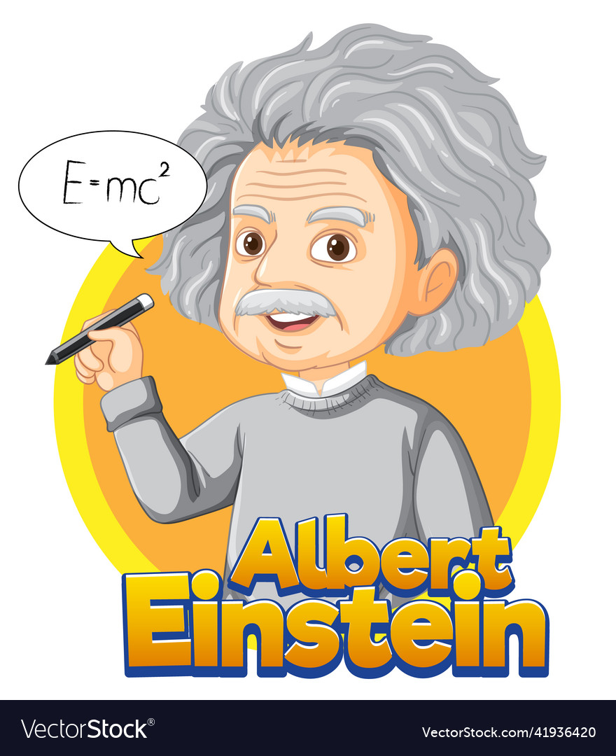 Portrait of albert einstein in cartoon style Vector Image