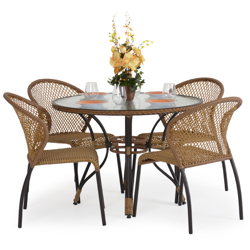 Empire Outdoor Wicker 5 Piece Bistro Set