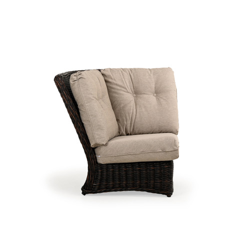 Maldives Outdoor Wicker 90 Degree Corner Chair in Clove Weave