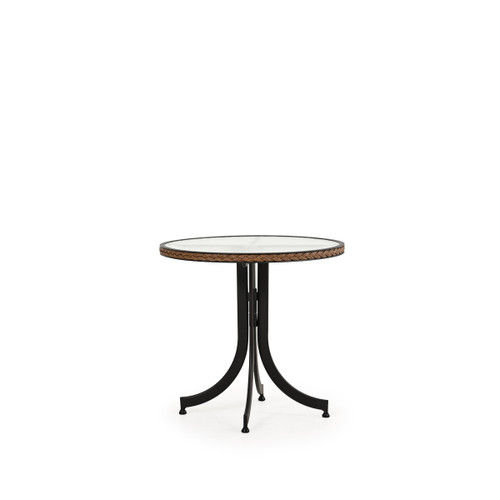 Empire Outdoor Wicker 28" Round Bistro Table with Glass Top