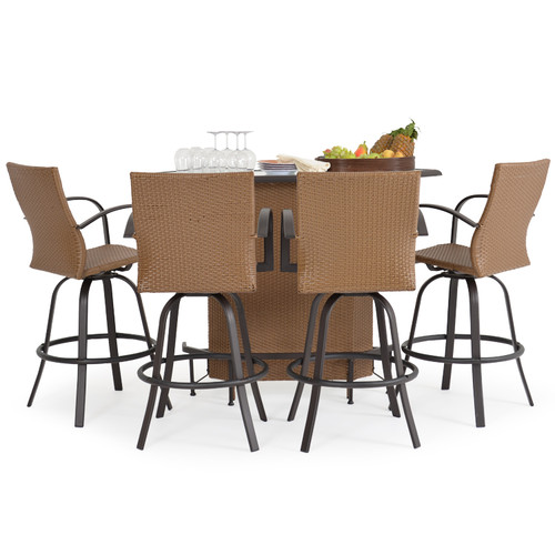 Empire Outdoor Wicker 5 Piece Party Bar Set