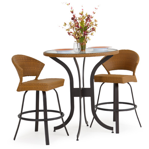 Empire Outdoor Wicker 3 Piece Bar Height Set