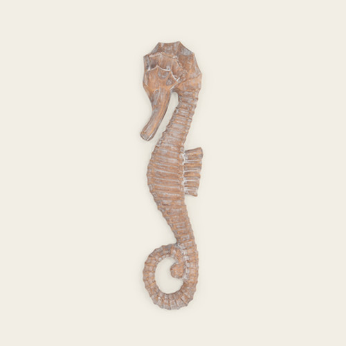 Indoor Medium Sized Carved Wood Seahorse