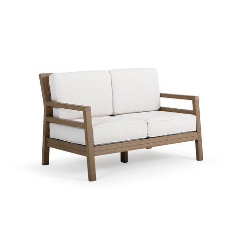 Maui Outdoor PoliSoul™ Loveseat in Weathered Teak