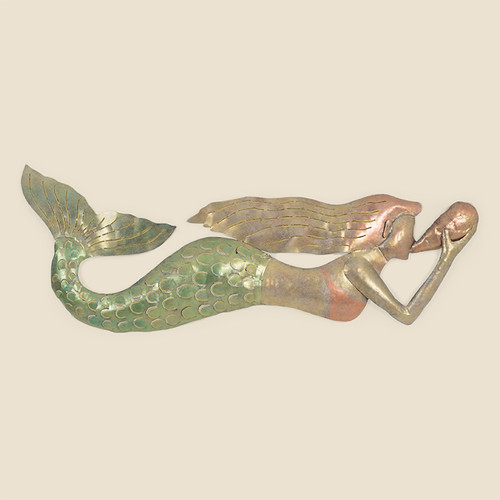 Indoor Metal Mermaid with Green Tail