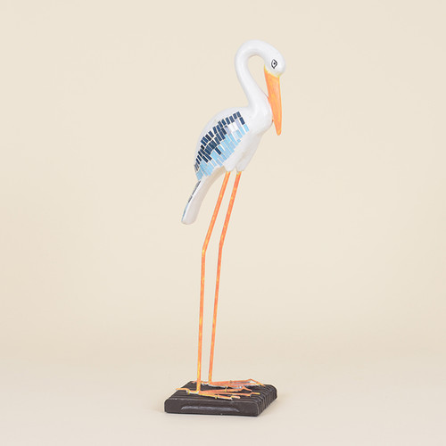 Indoor Blue & White Long Legged Wading Bird