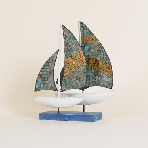 Indoor Mosaic Sailboats on a Stand