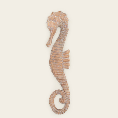 Indoor Large Carved Wood Seahorse