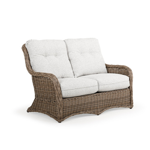 Maldives Outdoor Wicker Loveseat in Ash Weave