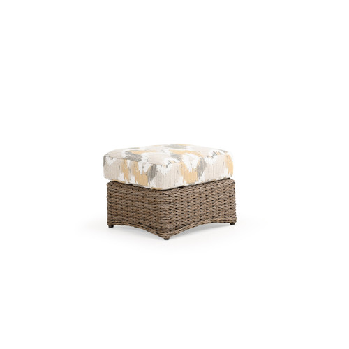 Maldives Outdoor Wicker Rectangle Ottoman in Ash Weave